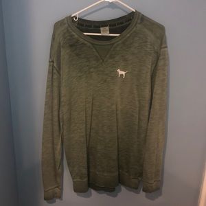 Long sleeve oversized olive crew neck